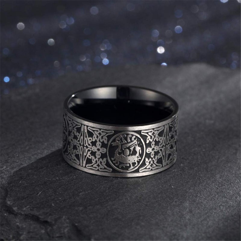 PAMTIER Stainless Steel Vintage Black Ring for Men Chinese Ancient 4 Guardian Beasts Signet Band Size 11 - Image 5